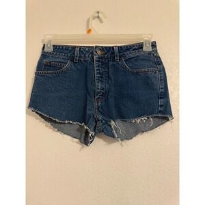 Paris Blues Vintage Denim Jean Shorts‎ Women's Raw Hem 90s Blue